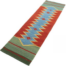Corner detail of New Modern Design rug showing border pattern and Wool pile