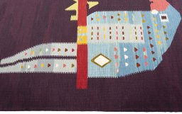 Close-up detail of New Kilim Dastan rug from Turkey showing Wool weave
