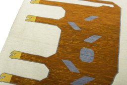 Surface texture of New Kilim Dastan rug with natural Wool and intricate pattern