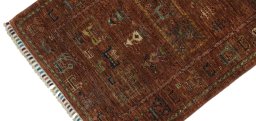 Backside of handmade New Samarkand rug showing knot structure and weave density