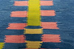 Backside of handmade New Kilim Dastan rug showing knot structure and weave density