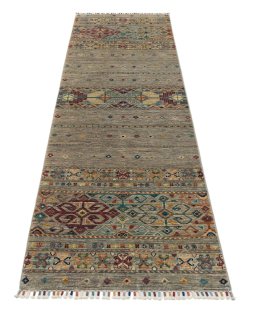 Surface texture of New Samarkand rug with natural Wool and intricate pattern