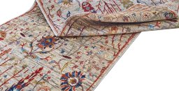 Close-up detail of New Haj-jalili rug from Pakistan showing Wool weave