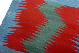Surface texture of New Kilim Sofre rug with natural Wool and intricate pattern
