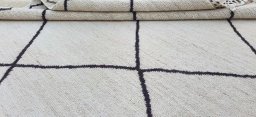 Close-up detail of New Morocco rug from Pakistan showing Wool weave