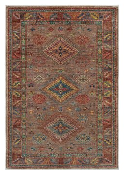 Full view of New Kazak rug from Pakistan, 148 × 100 cm in Brown tones