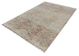 Close-up detail of New Samarkand rug from Pakistan showing Wool weave