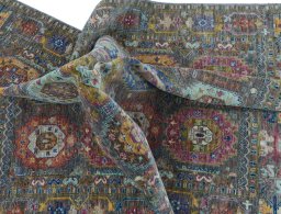 Full view of New Samarkand rug from Pakistan, 211 × 148 cm in Brown tones
