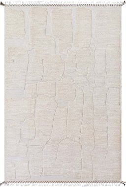 Full view of New Morocco rug from Pakistan, 310 × 203 cm in Beige tones