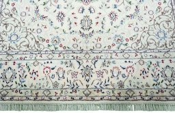 Full view of 2000s Nain rug from Iran / Persia, 300 × 197 cm in Beige tones