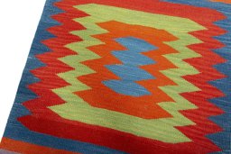Surface texture of New Kilim Sofre rug with natural Wool and intricate pattern