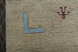 Full view of New Persian Gabbeh rug from Iran / Persia, 80 × 65 cm in Beige tones