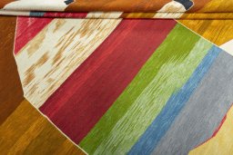 Full view of New Kilim Dastan rug from Turkey, 253 × 195 cm in Multi Color tones