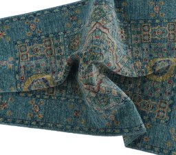 Full view of New Mamluk rug from Pakistan, 125 × 81 cm in Blue tones
