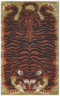 Full view of New Farahan rug from Pakistan, 179 × 111 cm in Green tones