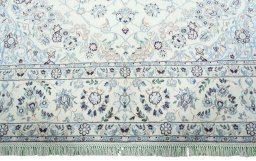 Full view of 2000s Nain rug from Iran / Persia, 301 × 203 cm in Beige tones