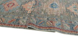 Close-up detail of New Kazak rug from Pakistan showing Wool weave