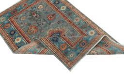 Central medallion detail of New Kazak rug from Pakistan