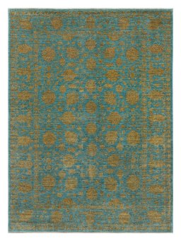 Full view of New Farahan rug from Pakistan, 240 × 169 cm in Blue tones