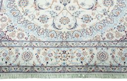 Full view of 2000s Nain rug from Iran / Persia, 297 × 202 cm in Beige tones