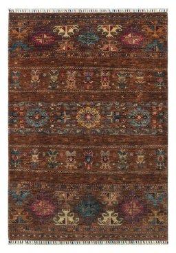 Full view of New Samarkand rug from Pakistan, 177 × 122 cm in Yellow tones