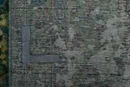 Close-up detail of 1970s Vintage rug from Pakistan showing Wool weave