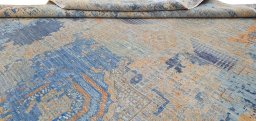 Close-up detail of New Haj-jalili rug from Pakistan showing Wool weave