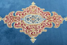 Central medallion detail of 1970s Kerman rug from Iran / Persia
