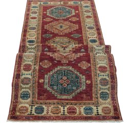 Central medallion detail of New Kazak rug from Pakistan