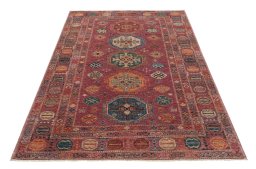 Surface texture of New Kazak rug with natural Wool and intricate pattern