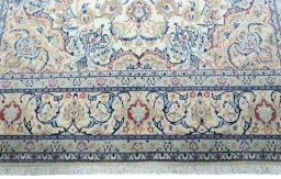 Full view of 2000s Nain rug from Iran / Persia, 320 × 212 cm in Beige tones