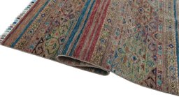 Close-up detail of New Samarkand rug from Pakistan showing Wool weave