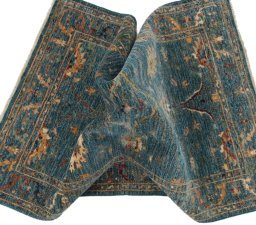 Full view of New Farahan rug from Pakistan, 126 × 80 cm in Blue tones