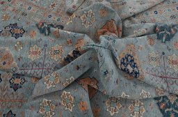 Full view of New Kazak rug from Pakistan, 459 × 360 cm in Gray tones
