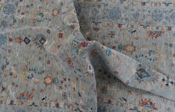 Full view of New Farahan rug from Pakistan, 238 × 168 cm in Gray tones