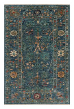 Full view of New Farahan rug from Pakistan, 120 × 79 cm in Blue tones