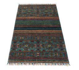 Surface texture of New Samarkand rug with natural Wool and intricate pattern