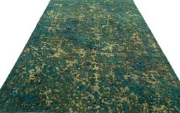 Surface texture of 1970s Vintage rug with natural Wool and intricate pattern
