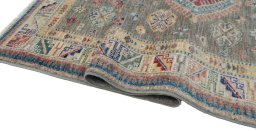 Close-up detail of New Kazak rug from Pakistan showing Wool weave