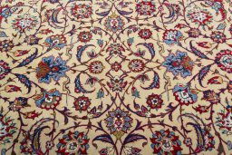 Central medallion detail of 1970s Kashan rug from Iran / Persia