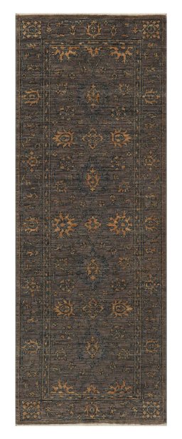 Full view of New Farahan rug from Pakistan, 189 × 70 cm in Brown tones