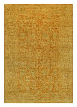 Full view of New Farahan rug from Pakistan, 293 × 202 cm in Yellow tones