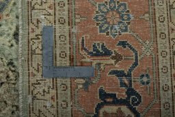 Close-up detail of 1950s Vintage rug from Pakistan showing Wool weave