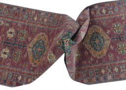 Full view of New Kazak rug from Pakistan, 289 × 82 cm in Red tones