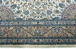 Full view of 2000s Kashmar rug from Iran / Persia, 340 × 248 cm in Beige tones