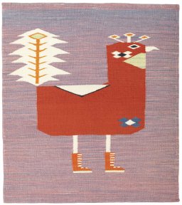 Full view of New Kilim Dastan rug from Turkey, 107 × 95 cm in Multi Color tones