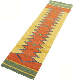 Corner detail of New Modern Design rug showing border pattern and Wool pile
