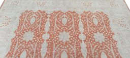 Backside of handmade New Farahan rug showing knot structure and weave density