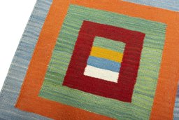 Surface texture of New Kilim Sofre rug with natural Wool and intricate pattern