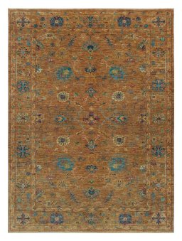 Full view of New Farahan rug from Pakistan, 200 × 152 cm in Yellow tones